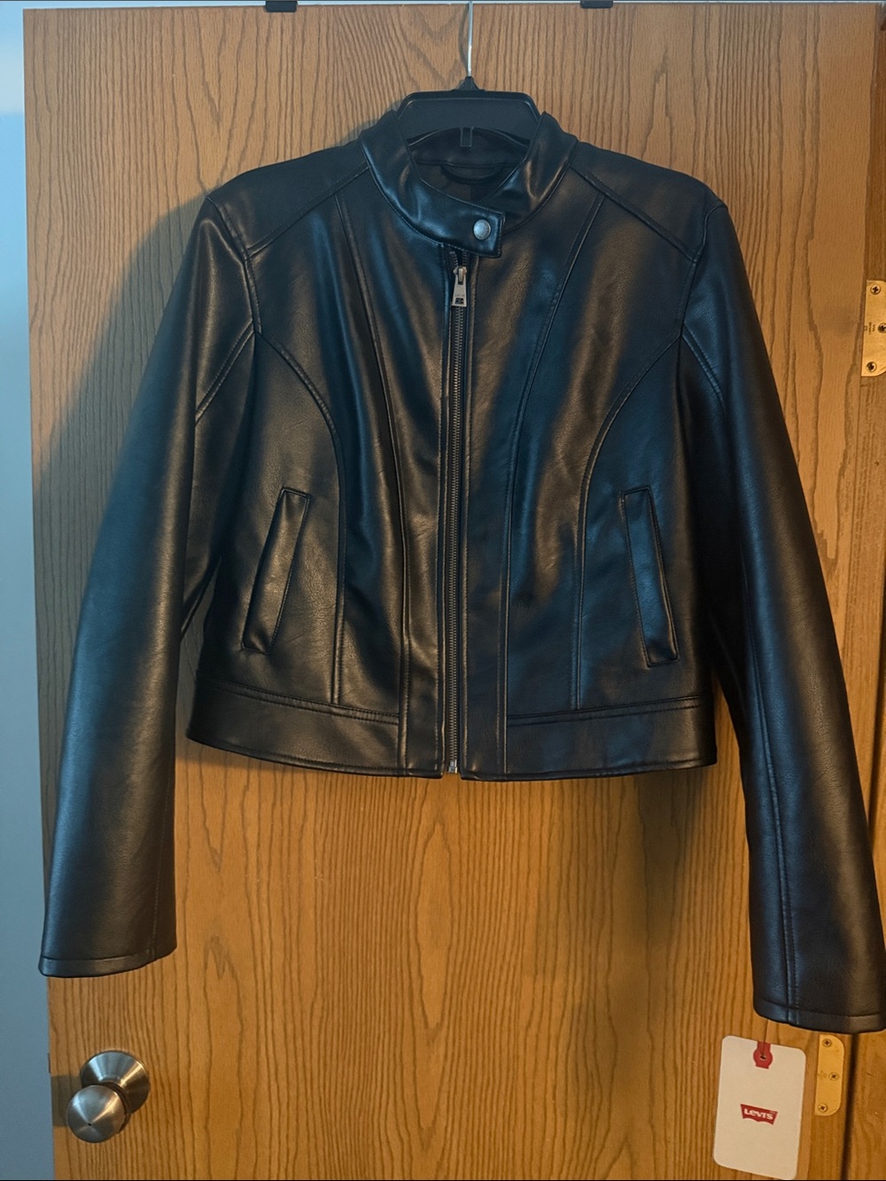 Levi's Black Faux Leather Zip-Front Moto Jacket